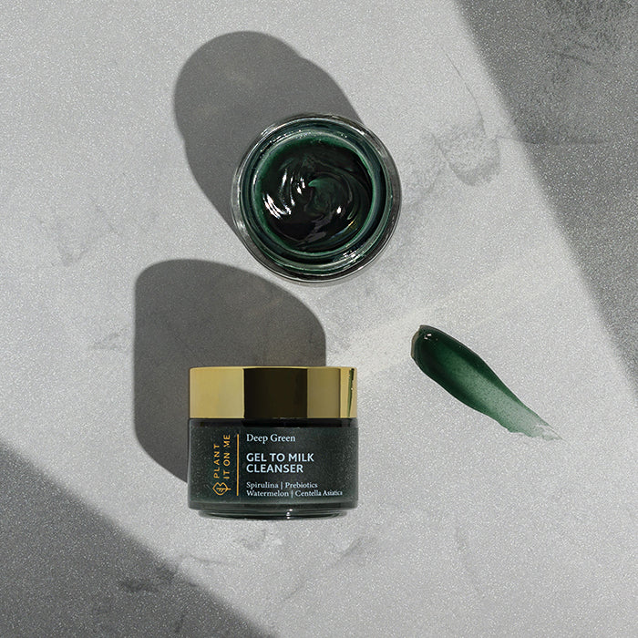 Deep Green 100ml gel to milk cleanser for soothing and calming sensitive skin
